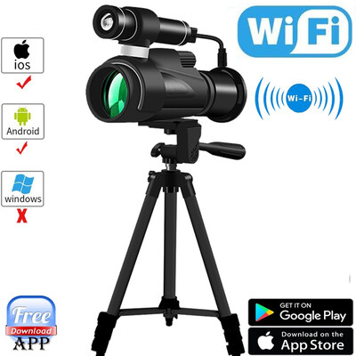 

Night Vision Monocular with WiFi Connect APP Function Night Vision Telescope with Big Tripod for Outdoor Trip