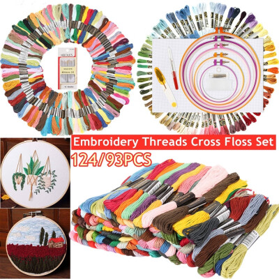 

859312430PCS Embroidery Punch Needle Kit Craft Embroidery Threads Cross Floss Stitch Embroidery Hoop DIY Knitting Tools