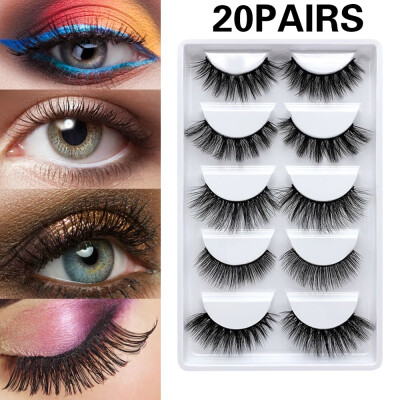 

New Style 51020 Pairs Natural False Eyelashes Soft Cross Long Lashes Multilayer Fake Eyelashes Women Makeup Tools