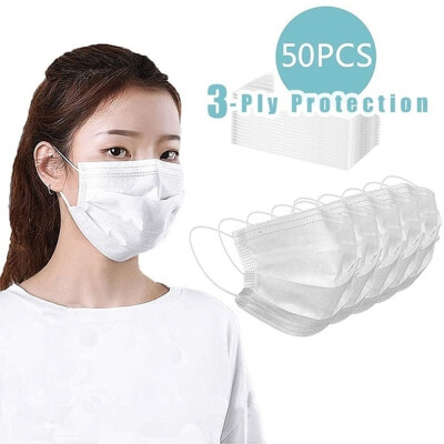 

50pcs Disposable Masks Face Mask with Earloops Dust Masks Health Care Safety Mouth Masks