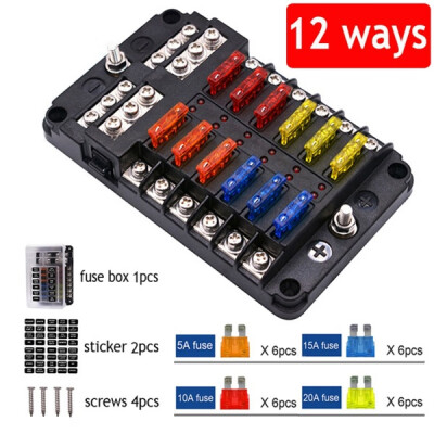 

Willstar 4 Ways 32V Plastic Cover Fuse Box Holder M5 Stud With LED Indicator Light Blade for Auto Car Boat Marine Trike