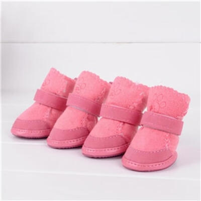 

4 pcsset Cute Chihuahua Dog Shoes Small Dogs Pet Shoes Puppy Winter Warm Boots Shoes -XXL