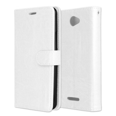 

MOONCASE BQ Aquaris U Lite 3 Card Photo Frame Leather Case - White