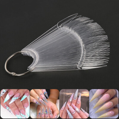 

Willstar 40X Clear Nail Art Tips Pop Sticks Display Fan False Practice Starter DIY