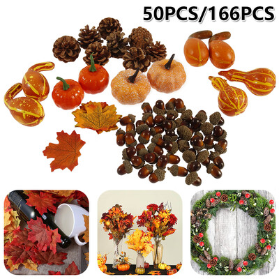 

Willstar 50166Pcs Artificial Pumpkin Harvest Autumn Fall Thanksgiving Wreath Banquet Decor