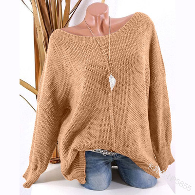 

Leisure wide delivery round neck long sleeved sweater