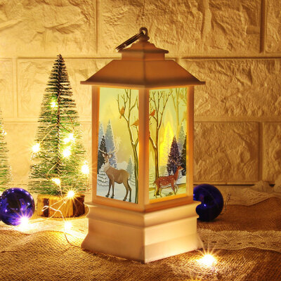 

Willstar Christmas Decorative Vintage Latern Light New Year Home Decoration Party LED Flame Light- White-Elk