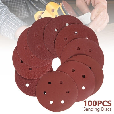 

100pcs 150mm 6 Inch Sanding Discs 6 Hole Sandpaper Pads Set 60Grit-800Grit Sander Disc for Woodworking Polishing Tools