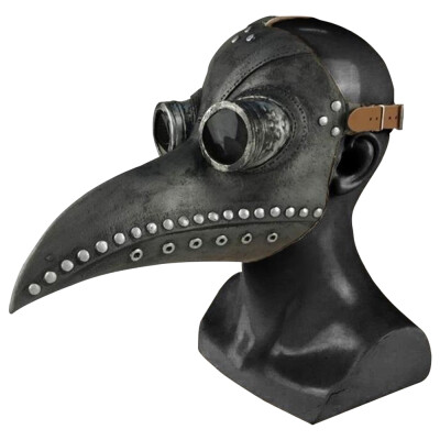 

Willstar 1PCS Halloween Plague Doctor Bird Mask Long Beak Cosplay Retro Steampunk Props-Gray