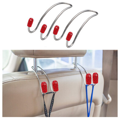 

Willstar 2 pcs Storage Groceries Plastic Car Back Seat Bag Handbag Hooks Headrest Hanger