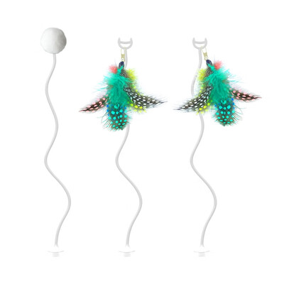 

Cat Interactive Toy 3 Piece Attachment Set Funny Replacements For Automatic Teaser Cat Wand Toy FeatherBall Pet Products