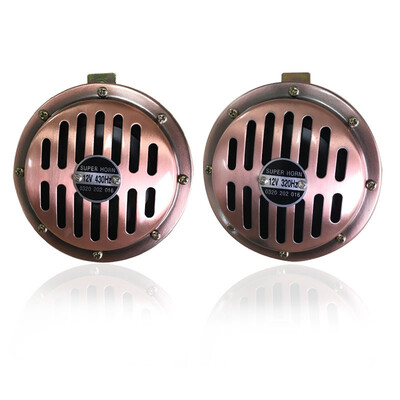 

A pair of price loud car motorcycle Sliver&copper color loud chroming disc horn 12V24V motorcycle horn truck horn