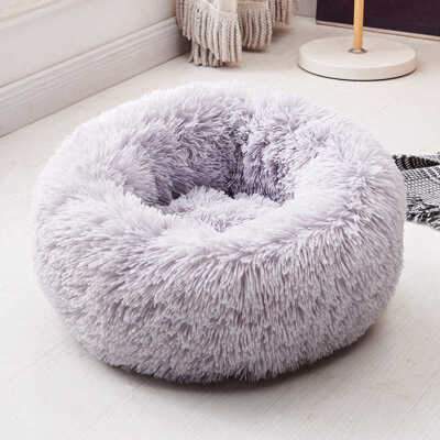 

Round Plush Cat Bed Pet House Soft Fluffy Long Plush Cat Mat Round Dog Bed For Small Dogs Cats Nest Winter Warm Sleeping Bed Mat