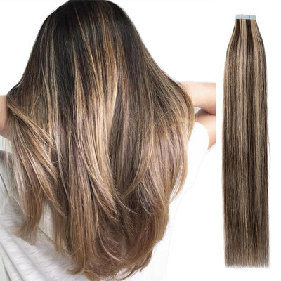 

12-24 inch Women Human Tape In Skin Weft Real Hair Extensions TAPE HUMAN HAIR 100 Brazilian Virgin Hair