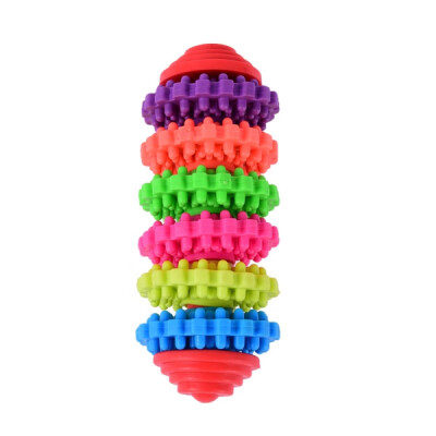 

Pet Toys Dog Rubber Teething Toy Gums Toys Tool Puppy Healthy Squeaky Chew Colorful