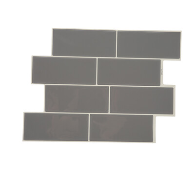 

3D Wall Sticker Tile Gray Brick Self-adhesive Waterproof Kitchen Bathroom DIY Removable