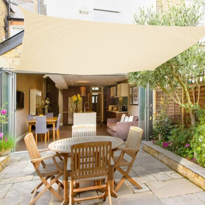 

Willstar 1PCS-9898 ft Sun Shade Sail Garden Patio Sunscreen Awning Canopy Shade 95 UV Block Waterproo creamy-white