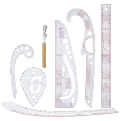 

Sewing Tools Tailor Measuring Kit Drawing Ruler Paddle Wheel Yardstick Sleeve Seam