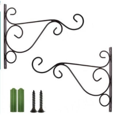 

2 Set Of Bracket Hanging Flower Stand Flower Pot Feeder Wind Chime Lamp Hanging Balcony Garden Flower Rack Frame Hanging Rack