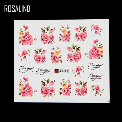 

1 Sheet Nail Art Water Stickers Rose Flower Nail Jewelry Stickers For DIY Nail Pattern Painting Decoration Accessories Manicure