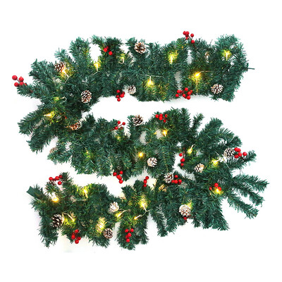 

Willstar 1Set 885 ft Christmas Vine LED Rattan Silver Bristles Pine Cones Berries