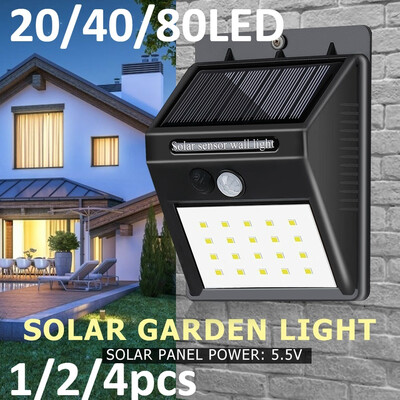 

80 LED 421pcs Solar Powered PIR Motion Waterproof Outdoor Garden Sensor Light Security Wall Light Lamp Night led Lights
