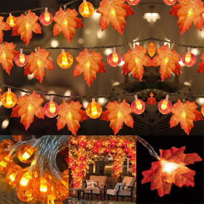 

Willstar LED Pumpkin Maple Leaves Garland String Lights Party Decoration Fairy Light