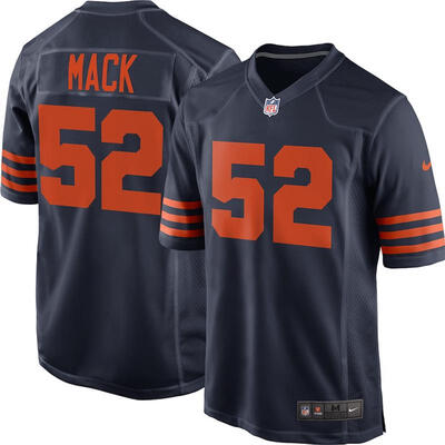 

Youth Football Jersey Chicago Bears Khalil Mack Navy Throwback Game Jersey