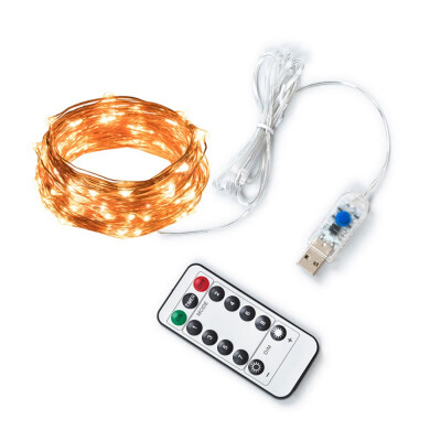 

USB 2M 5M 10M 20M 20TO 200LED String Copper Wire Fairy Lights Outdoor Holiday Christmas Party Wedding Solar Lamp Decor 8 Modes