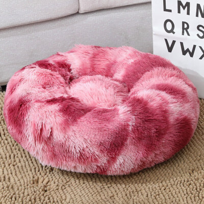 

Winter Warm Round Plush Cat Bed House Soft Long Plush Cat Bed Best Dog Bed For Small Dogs Cats Nest Sleeping Pet Bed Puppy Mat