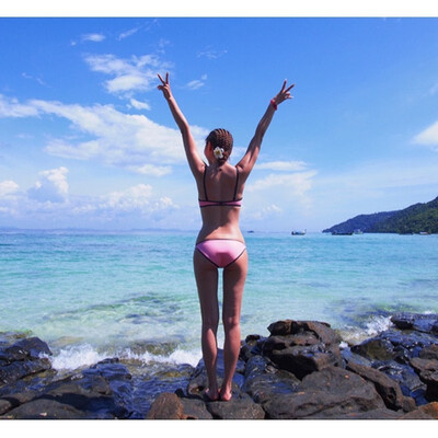 

Europe&the United States large size bikini swimsuit two-piece fashion sexy solid color foreign trade export large cups gathered steel support women