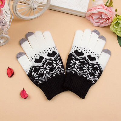 

Cute Lovely Unisex Women Men Touch Screen Wool Winter Cartoon Print Cotton Casual Gloves Warm Smartphone Mobile Phone 4 Style