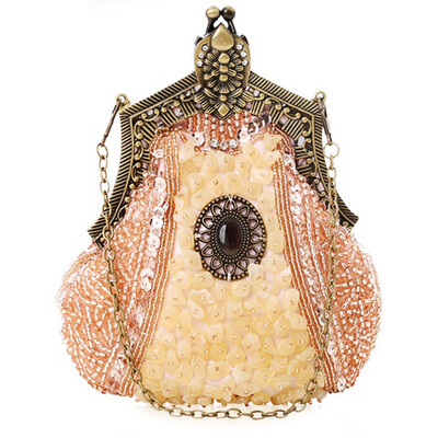 

Small Vintage Evening Bag for Women Beaded Sequin Design Ladies Party Handbags women Crossbody Bag for Wedding Party