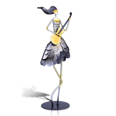 

Singing Girl Metal Sculpture Handicraft Home Decoration Creatvie Ornament Environmental Paint Handmade