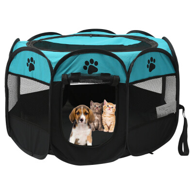 

Portable Foldable Pet Tent Playpen Fence Puppy Pen Soft Kennel Cat Cage Safe Guard Indoor Outdoor