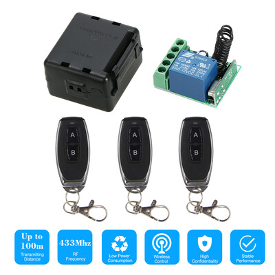 

Smart Home 433Mhz DC 12V 1CH Wireless Remote Switch Relay Receiver Transmitter Universal Remote Control Switch Module&5PCS RF