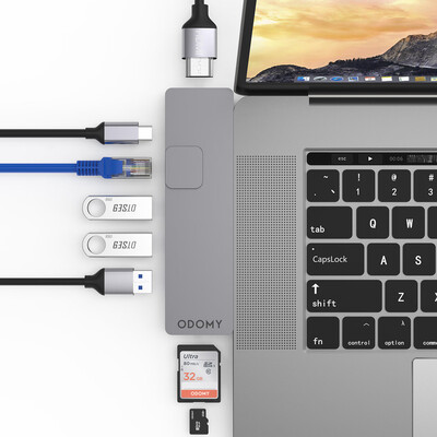 

8-in-1 USB C HUB Type C Card Reader Adapter for MacBook Pro Dedicated Network Port