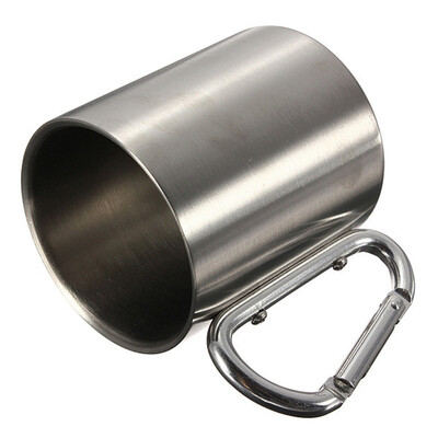 

220ML Stainless Steel Camping Traveling Metal Outdoor Cup Carabiner