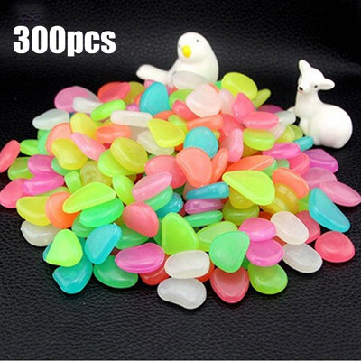 

300pcs Glow in the Dark Garden Pebbles for Walkways Aquarium Decor Plants Luminous Stones
