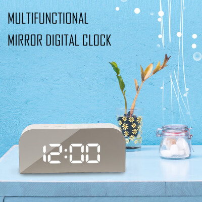 

Willstar Mirror LED Alarm Clock Night Light Thermometer Digital Clock with USB Charging