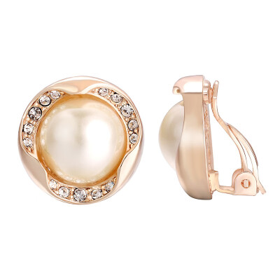 

Yoursfs Clip on Pearl Earrings for Women Simple Roundflower Faux Freshwater Pearl Earrinsg