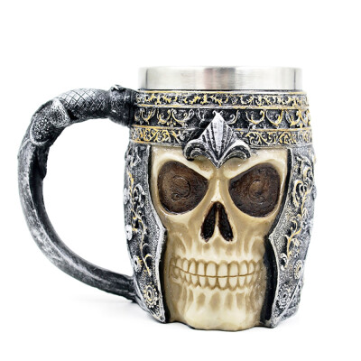 

Hot Unique Stainless Steel Liner Creepy 3D Coffee Beer Milk Mug Cup Tankard Novelty for Halloween Decoration Gift