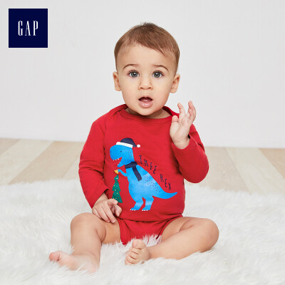 

GAP flagship store childrens clothing baby cotton jumpsuit haber newborn childrens clothing male baby print romper 399429 modern red 73cm 6-12 months