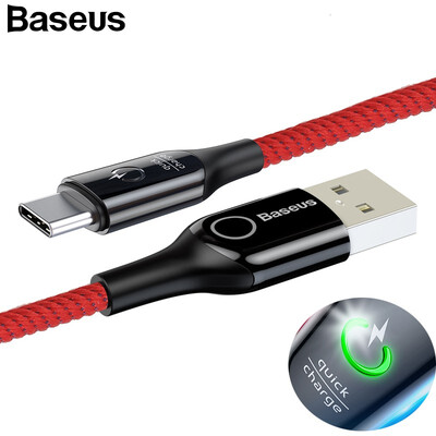 

Baseus Intelligent Power Off QC 30 USB C Cable 18W Fast Charge USB Typc-C Cable Charging&Data Transfer for Samsung XiaoMi 8