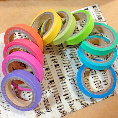 

The Est 10x Colorful Sticky Paper Masking Adhesive Decorative Tape Scrapbooking