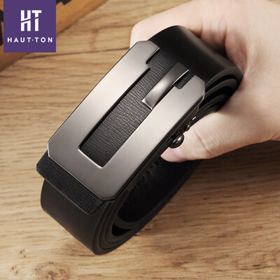 

HAUTTON belt mens business trend belt fashion casual automatic buckle head mens belt 917222NB054 dumb gun alloy buckle