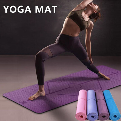 

18306106mm TPE Yoga Mat with Position Line Non Slip Carpet Mat for Beginner Environmental Fitness Gymnastics Mats