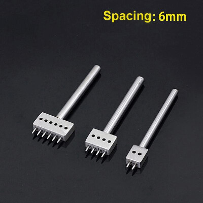 

3Pcs DIY Leathercraft Tools 456mm Spacing Leather Hole Punches 246 Prongs Stitching Punch Hollow Drilling Tools Set for Leath