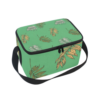 

ALAZA Lunch Box Insulated Lunch Bag Large Cooler Tote Bag Art Leaves for Men Women Girls Boys