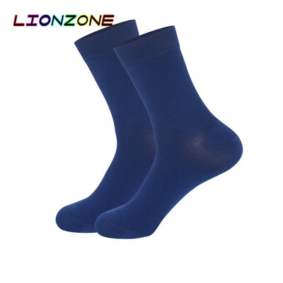 

LIONZONE Mens Dress Socks Business Black White Navy Blue Red Socks Thick Antibacterial Hygroscopic Breathable Bamboo Socks